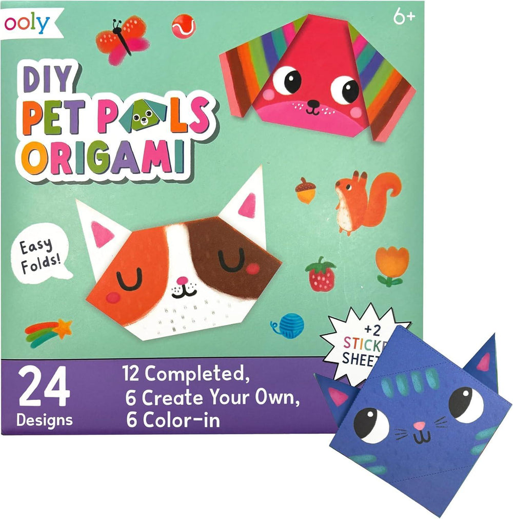 Ooly DIY Animal Origami Paper Kit – 24 Designs with Stickers