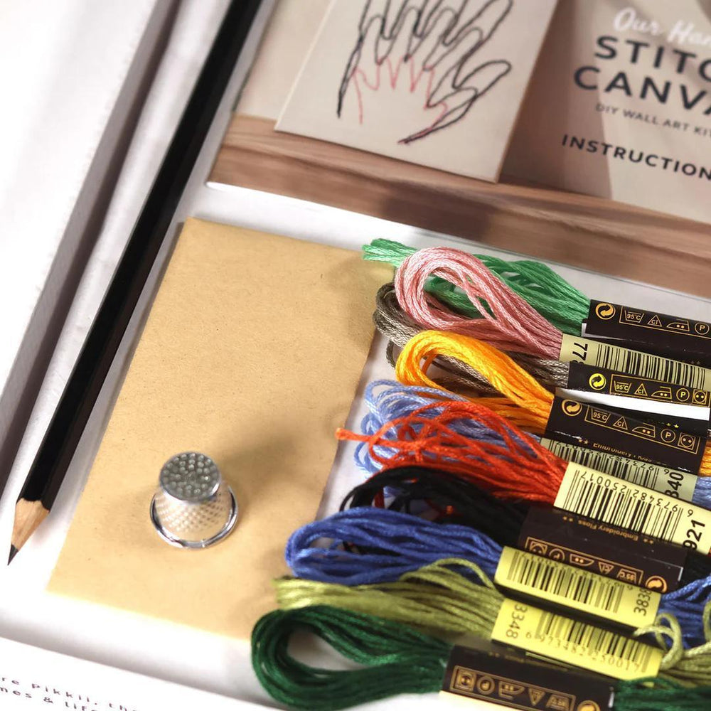 Our Hands Stitch Canvas Kit – Personal Embroidery Wall Art