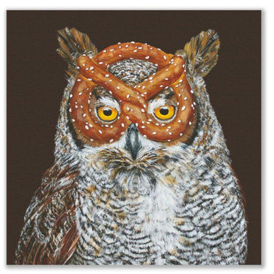 Illustration of an owl with a brown background