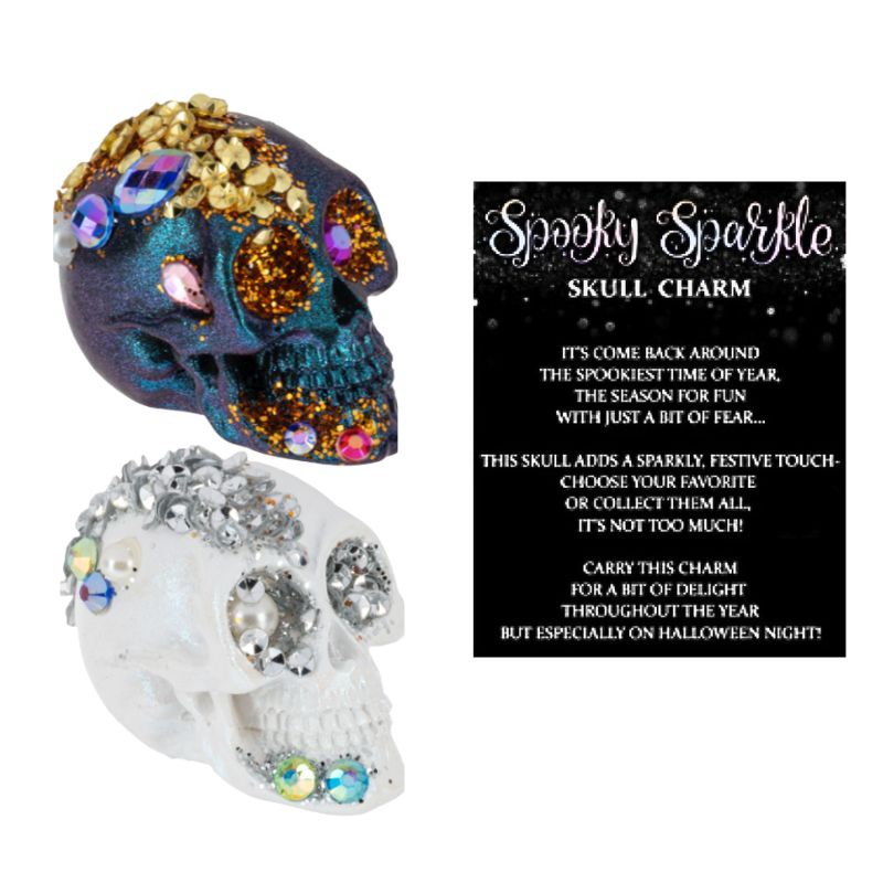 Spooky Sparkle Skull Charm