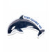 A die-cut sticker featuring a painted gray and black orca dolphin with white markings and the blue text 'PORT GAMBLE WA' along the top, shown on a plain white background.