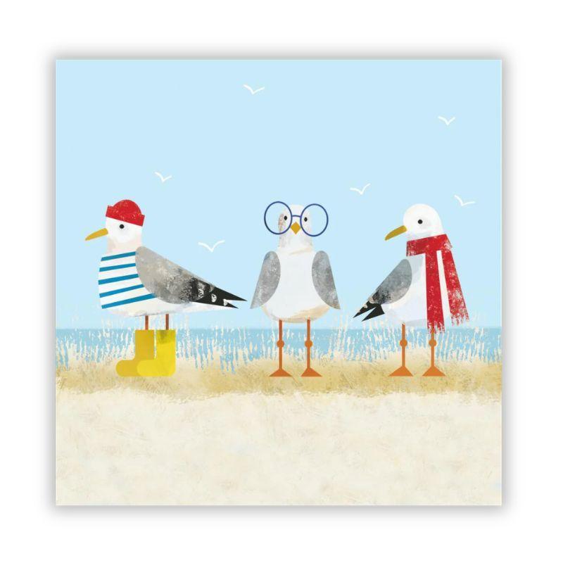 PPD Sassy Seagulls Beverage Napkins – Coastal Cocktail Napkins