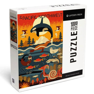 Pacific Northwest Marine Animals Geometric Jigsaw Puzzle: Dive into Nature's Beauty!