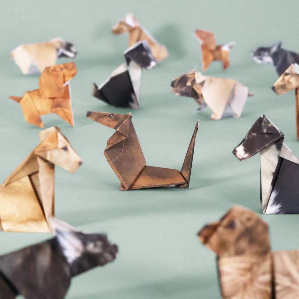 Paper Pups Origami Dog Kit – Foldable Craft Set (50 Dogs)
