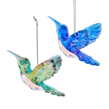 Peacock Hummingbird Ornaments – 2 Assorted, 4.25" Each