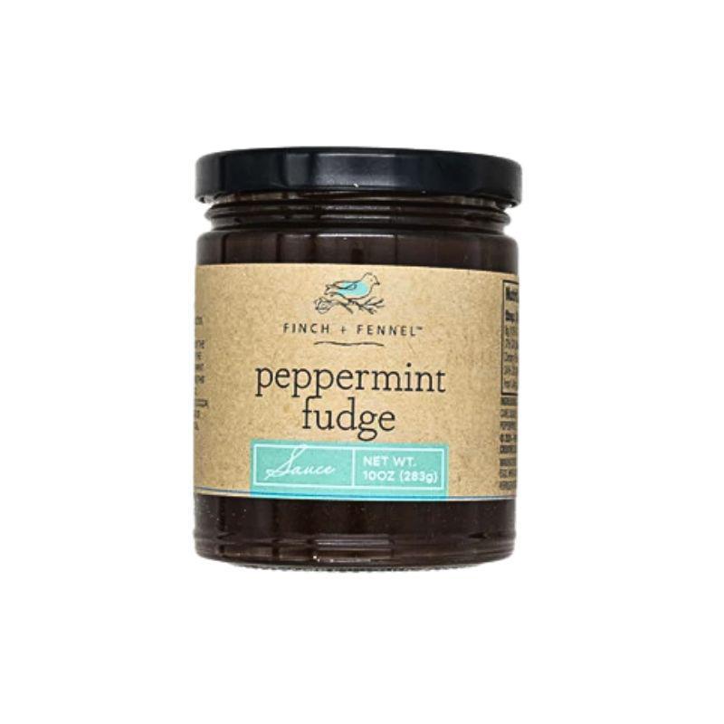 Peppermint Fudge Sauce 10oz – Rich Chocolate Holiday Dessert on a white background