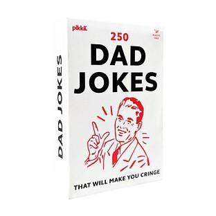 Book titled '250 Dad Jokes That Will Make You Cringe' with a cover illustration of a man giving a thumbs up on a white background.