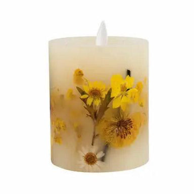 Pillar Daisy Inlay LED Candle with Timer: Whimsical Elegance for Your Space!