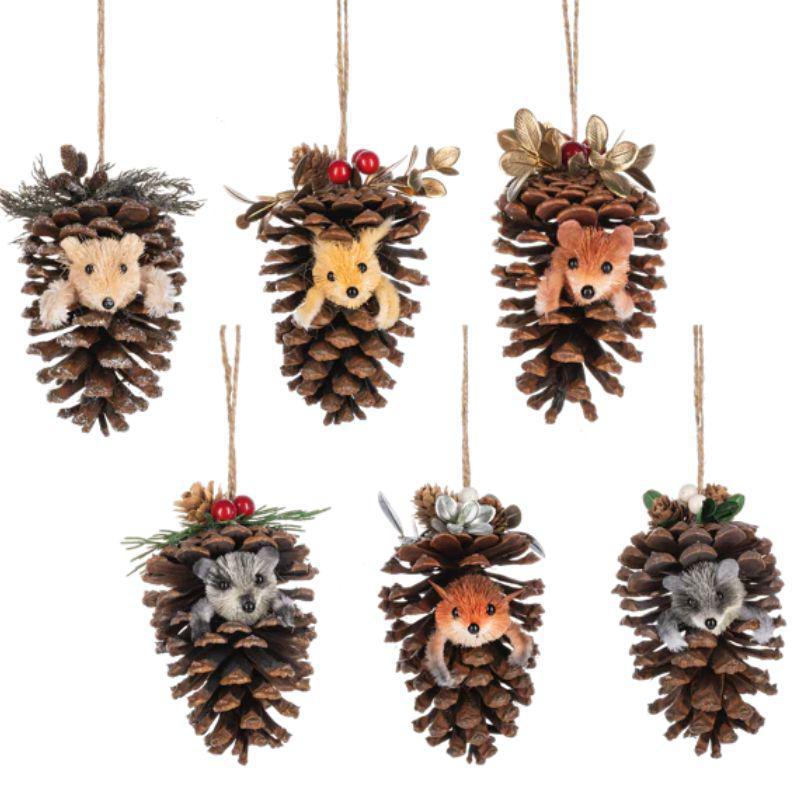 Woodland Animal Pinecone Ornament - MX193881
