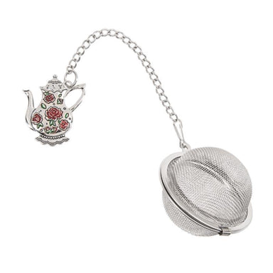 Pink Roses Teapot Charming Tea Infuser – Enamel Detail
