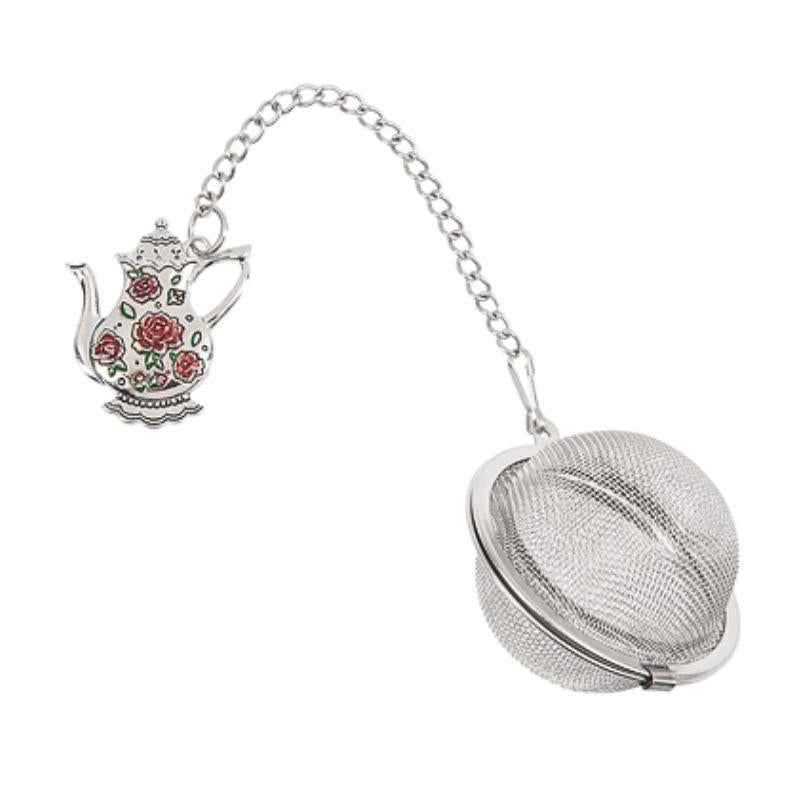 Pink Roses Teapot Charming Tea Infuser – Enamel Detail