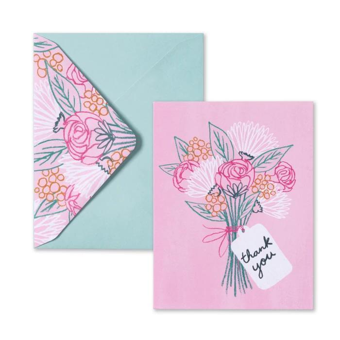 Floral card with matching envelope on a white background