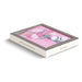 Card box with floral design and text on a white background