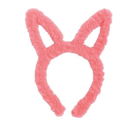 Pink bunny ear headband on a white background