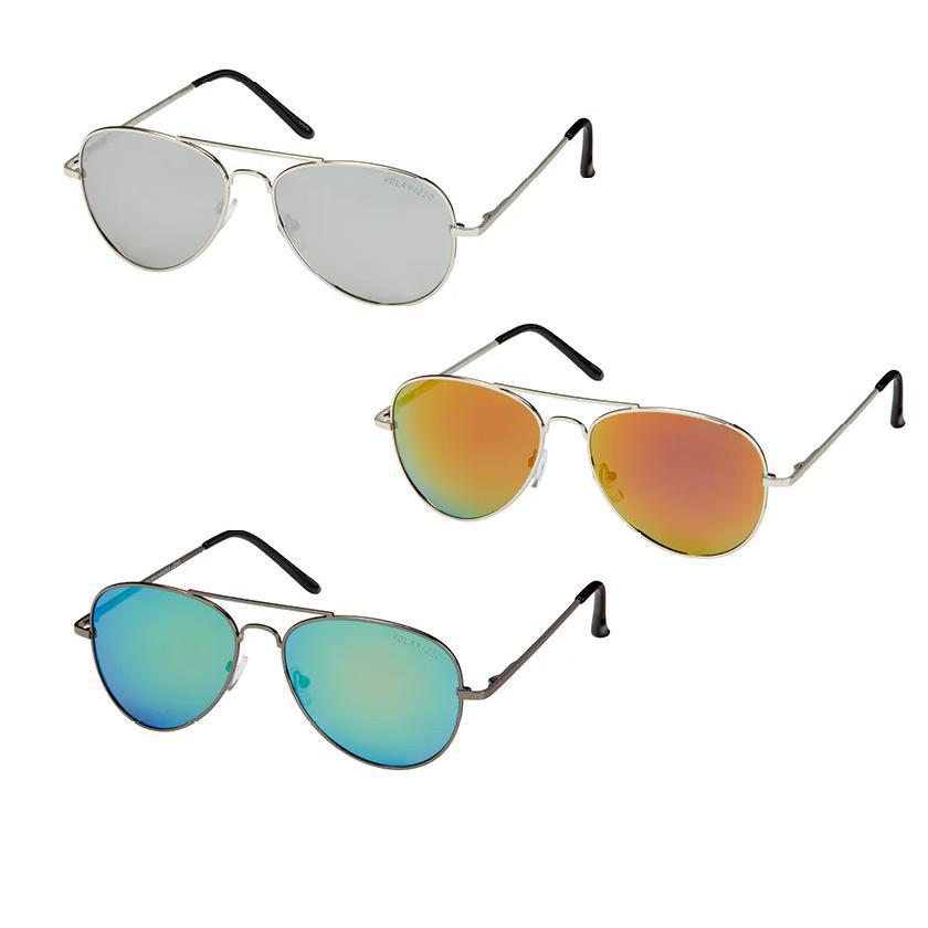 Polarized-Mirrored Aviator Sunglasses – 3 Unique Colors