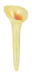 Pollinator Drinking Stakes Vase shaped like a yellow calla lily on a white background