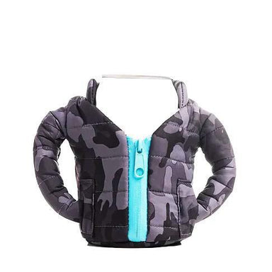 Puffin beverage jacket or cussie - Navy Camo front