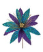 Purple, Teal & Gold Velvet Poinsettia Pick – Festive Luxury Decor