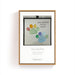 Framed artwork with colorful paw prints and text on a white background