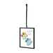 Decorative hanging frame with paw prints and text 'paw prints on my heart' on a white background