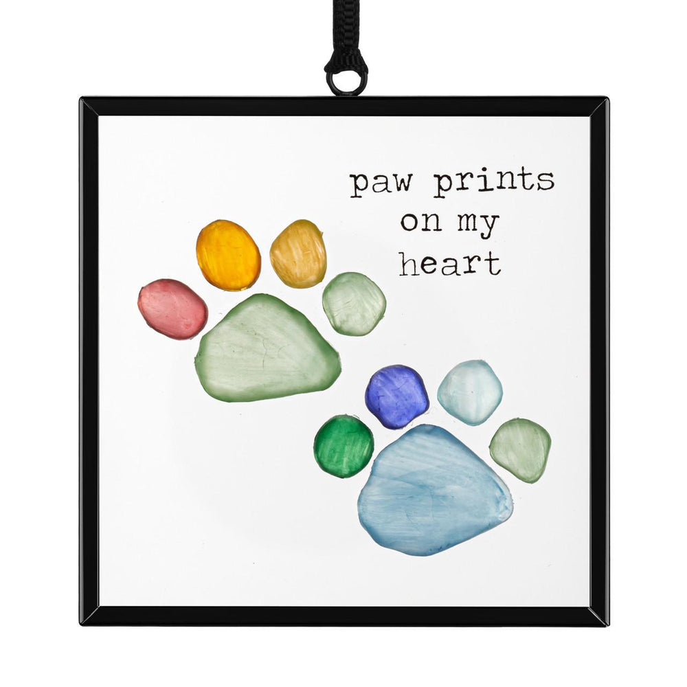 Rainbow Paw Prints Suncatcher – 3x3 Pet Memorial Art