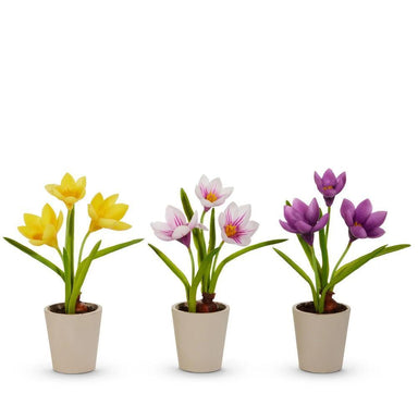 Real Touch Potted Crocus Bulb – 3 Colors, 9.5" H