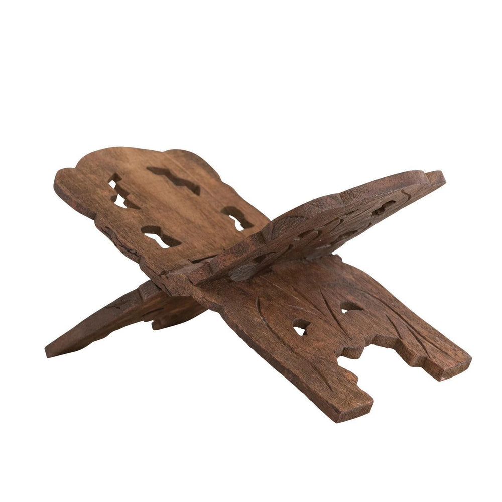 Wooden book stand on a white background