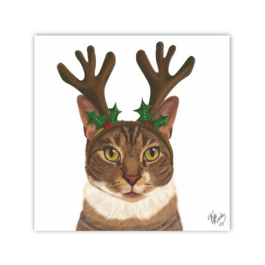 Reindeer Kitty Christmas Beverage Napkins – 3-Ply German Quality