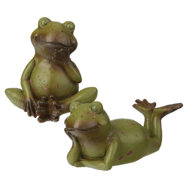 Relaxing Garden Frog Figurines – Whimsical Resin Frog 