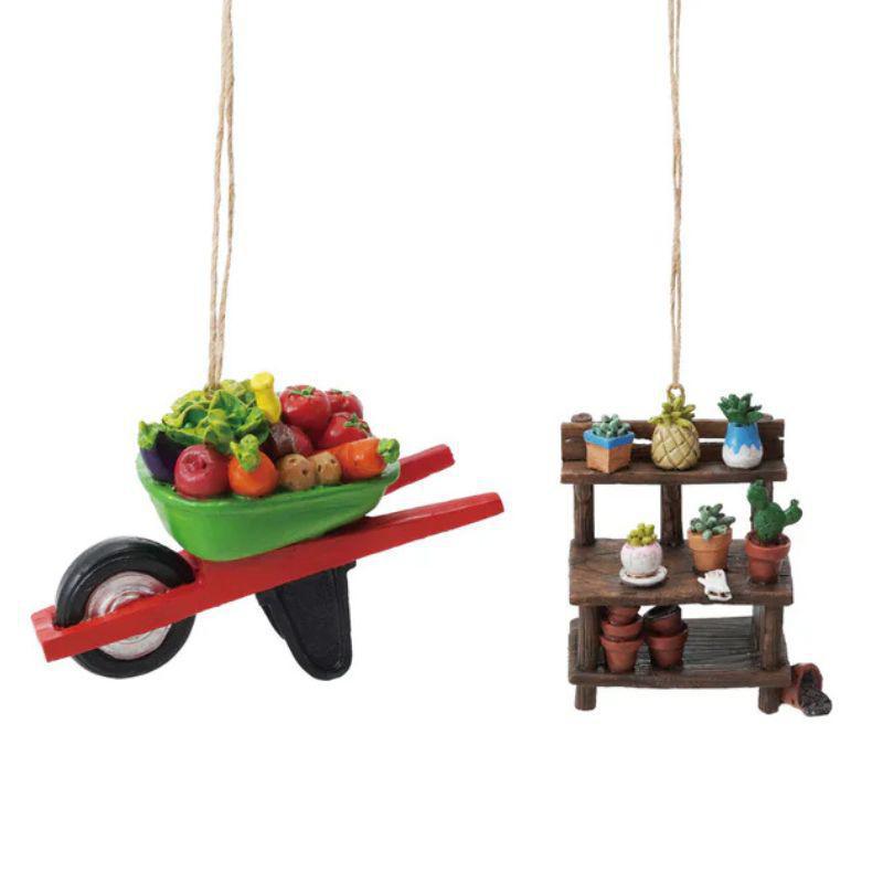 Resin Garden Cart & Plant Stand Ornament – Assorted Styles