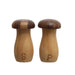 Rubberwood & Walnut Mushroom Salt & Pepper Set – Natural