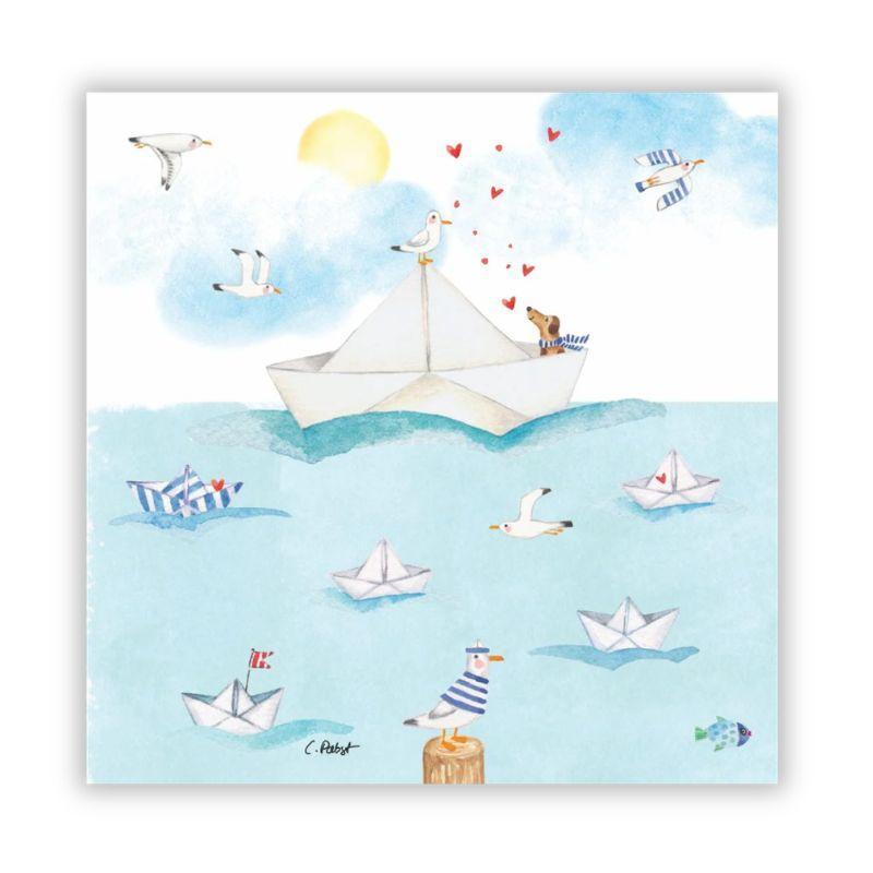 Sailing Away Beverage Napkins – 5" x 5", 20 Pack