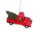 Santa in Red Pickup Truck Ornament side