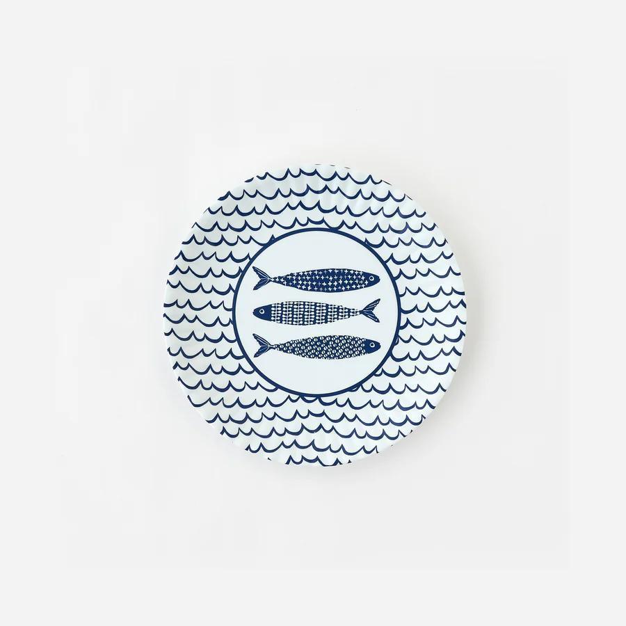 School of Fish Melamine Plates Set – 4 Coastal 11" Plates