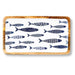 School of Fish Rectangular Tray: Coastal Charm in Mango Wood, 7" x 14"