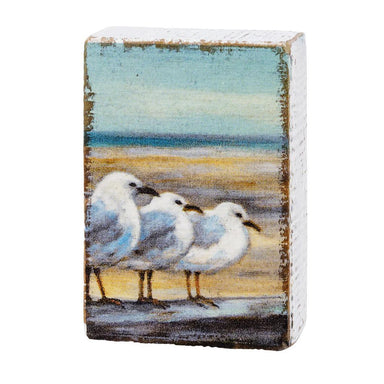 Seagulls Block Sign: Coastal Charm for Your Home Decor