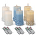 Seashell Embossed LED Water Candles with Remote – Set of 6