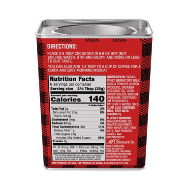 Red container with nutritional label on a white background