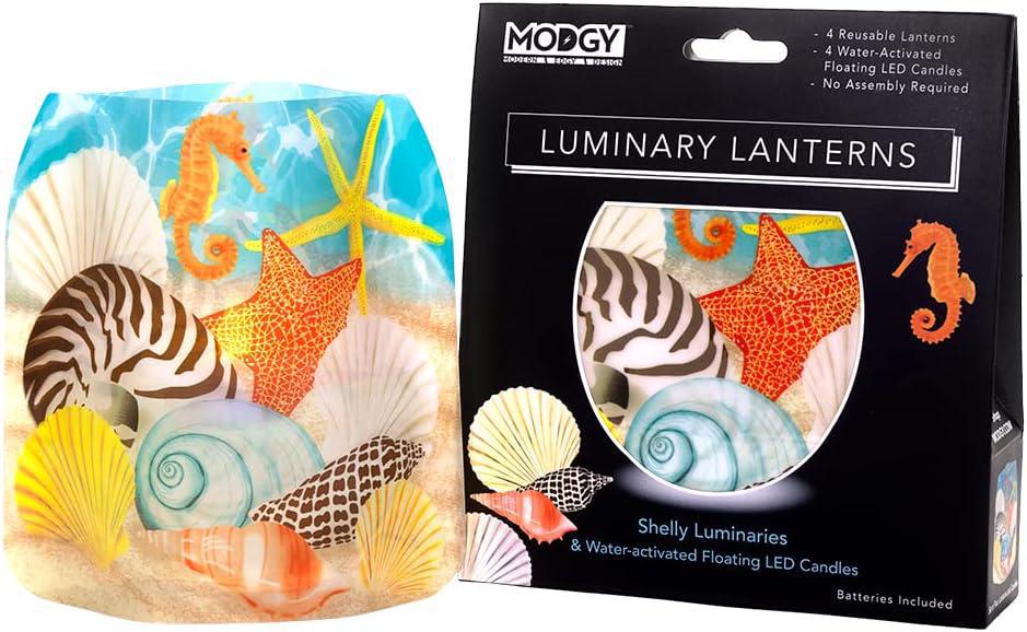 Shelly Luminary Lantern Set – Flameless LED Candle Decor 4-Pack
