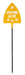 Yellow metal detector head with 'STAYING ALIVE' text on a white background