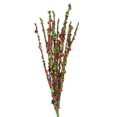 Sparkling 20" Sequin Spray – Red & Lime Green Magic