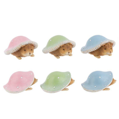 Spring Hedgehog Mushroom Figurine – Tiny Woodland Charm