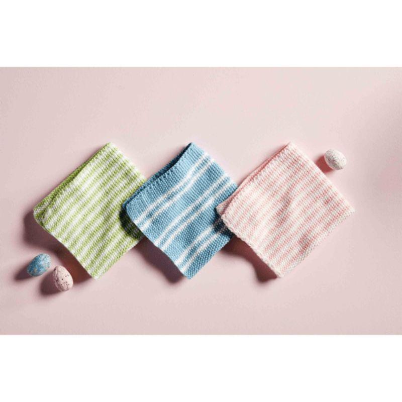 Spring Knit Dishcloth Set – Pastel Stripes, Set of 3