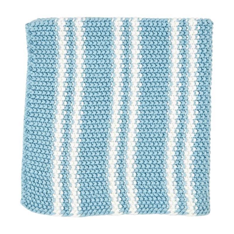 Spring Knit Dishcloth Set – Pastel Stripes blue