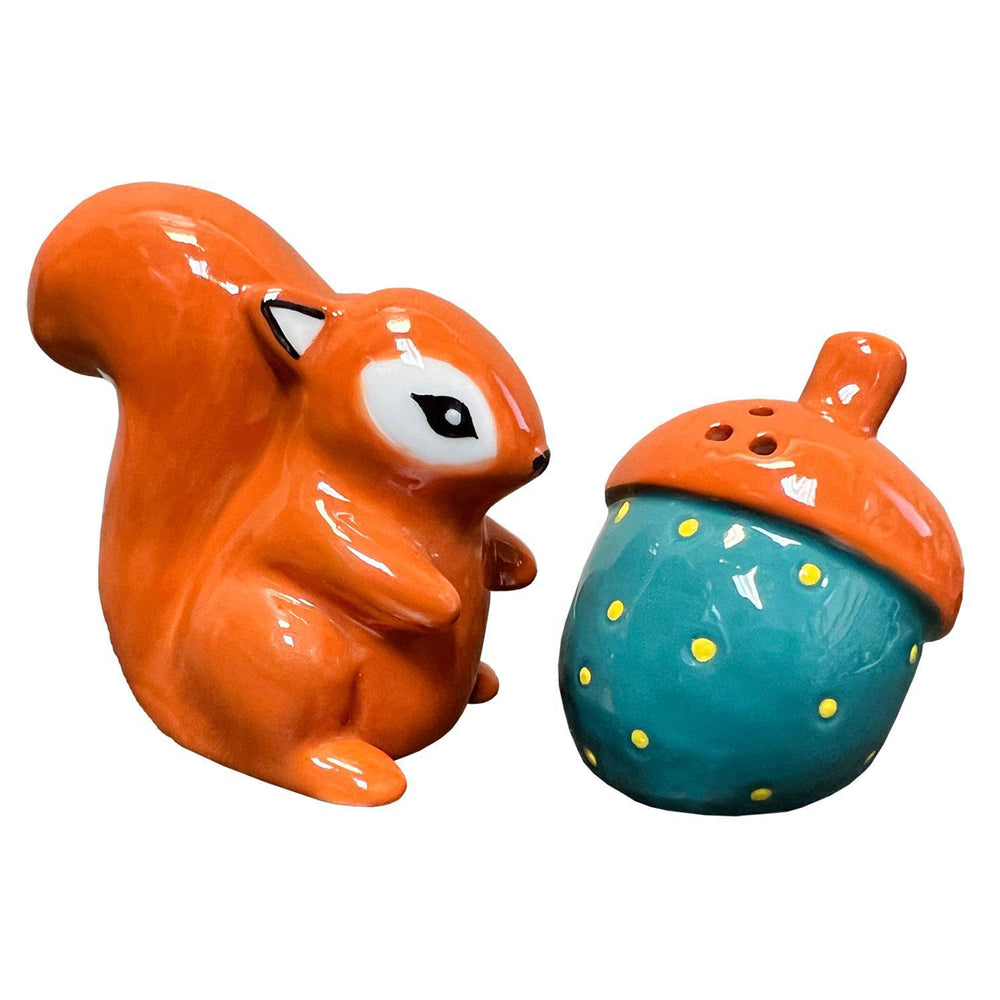 Squirrel & Acorn Ceramic Salt & Pepper Set – Streamline