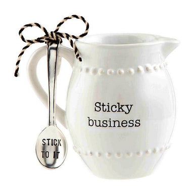 Sticky business Syrup Pitcher & Spoon Set Delight!