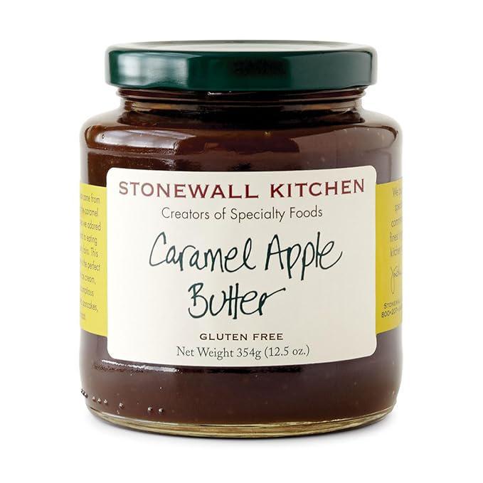 Jar of Stonewall Kitchen Caramel Apple Butter on a white background