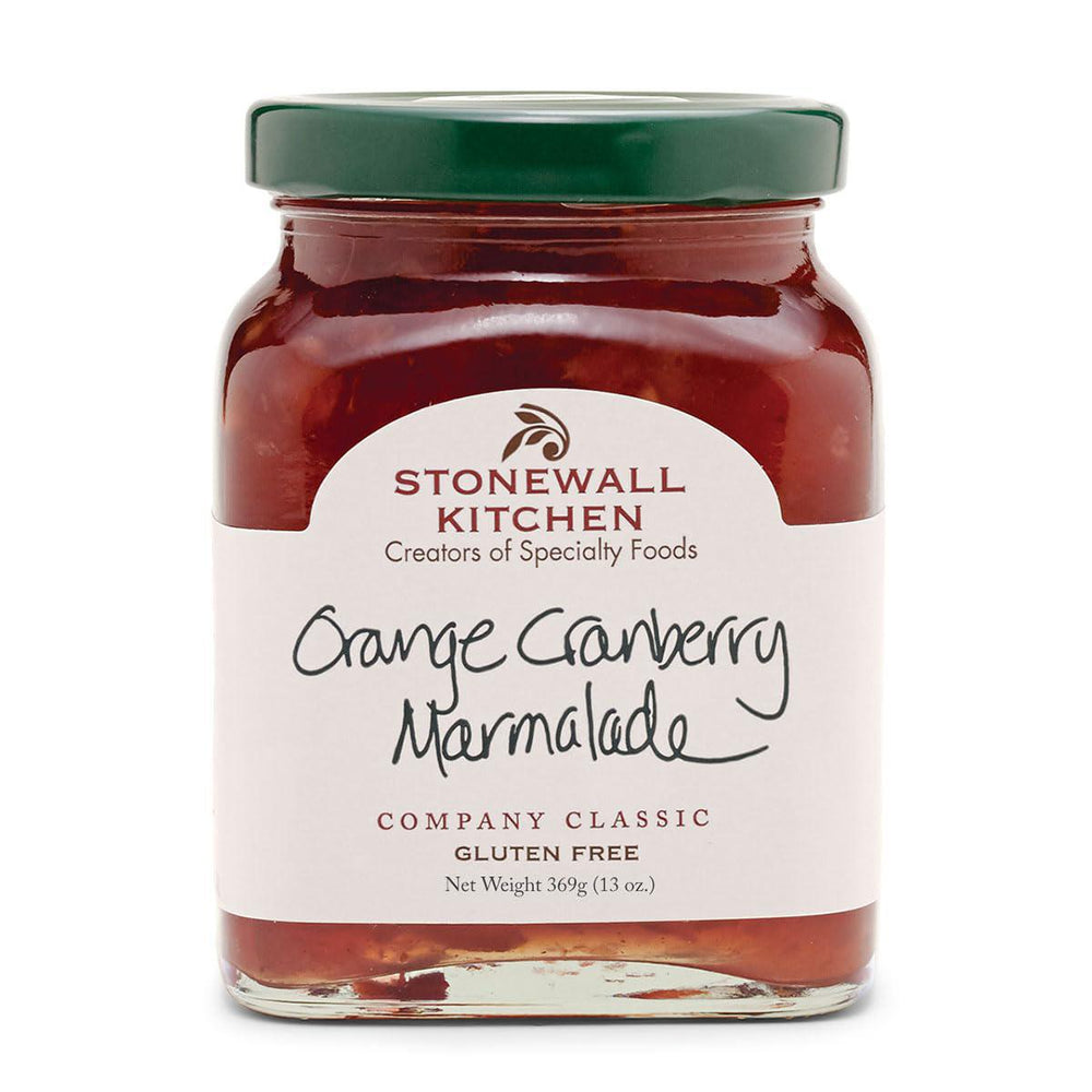Jar of Stonewall Kitchen Orange Cranberry Marmalade on a white background