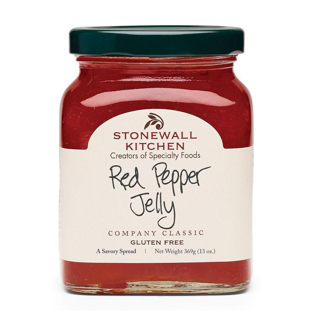 Jar of Stonewall Kitchen Red Pepper Jelly on a white background
