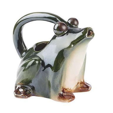 Stoneware Frog Pitcher: Quirky Home Decor with Versatile Use